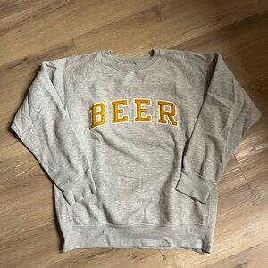 Gray BEER Logo Men's Crewneck